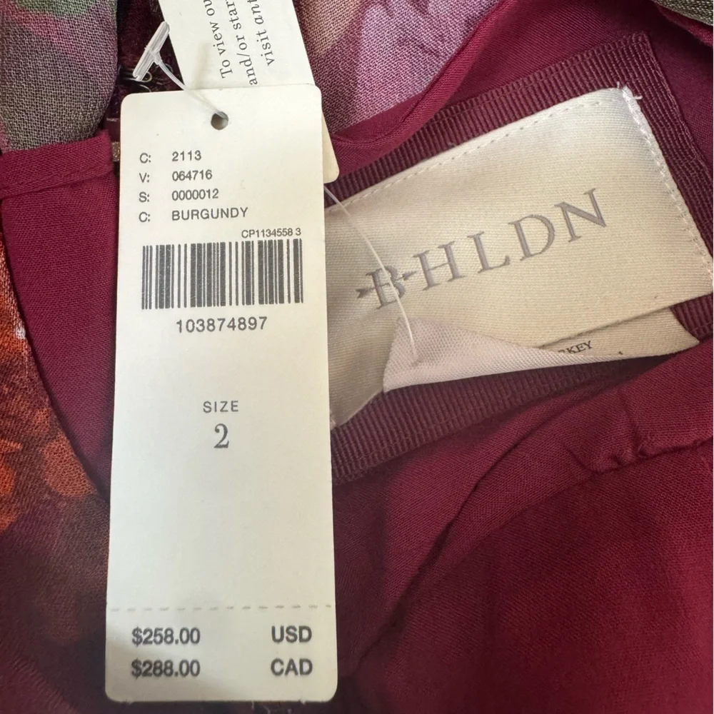 Anthropologie BHLDN Flutter-Sleeve Plunging Maxi Dress NWT 2 - Picture 4 of 9